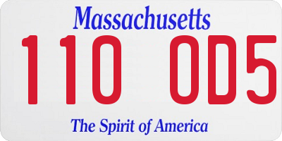MA license plate 110OD5