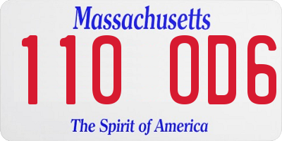 MA license plate 110OD6