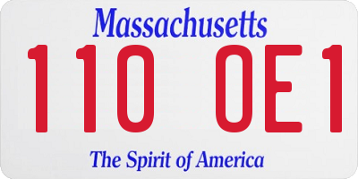 MA license plate 110OE1