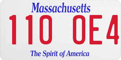 MA license plate 110OE4