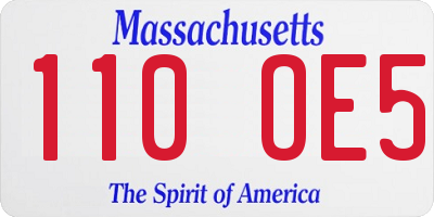 MA license plate 110OE5