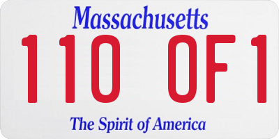 MA license plate 110OF1