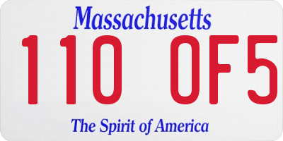 MA license plate 110OF5