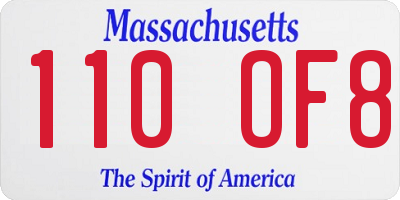MA license plate 110OF8