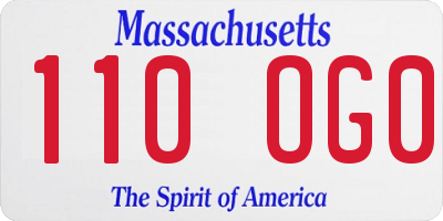 MA license plate 110OG0