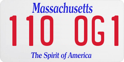 MA license plate 110OG1