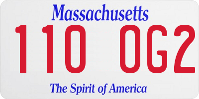MA license plate 110OG2
