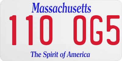 MA license plate 110OG5