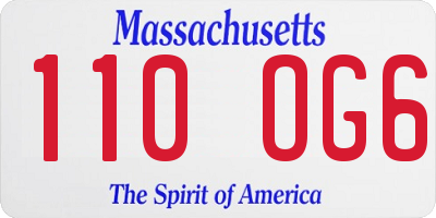 MA license plate 110OG6