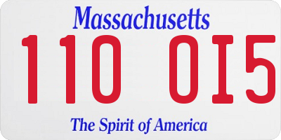 MA license plate 110OI5