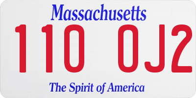 MA license plate 110OJ2