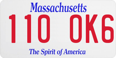 MA license plate 110OK6