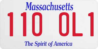 MA license plate 110OL1