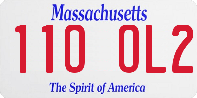 MA license plate 110OL2