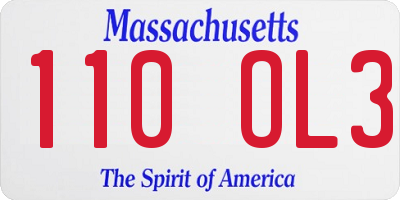 MA license plate 110OL3