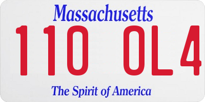 MA license plate 110OL4