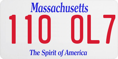 MA license plate 110OL7