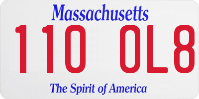 MA license plate 110OL8