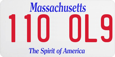 MA license plate 110OL9