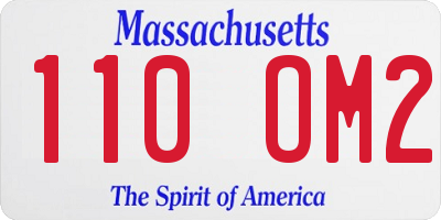 MA license plate 110OM2