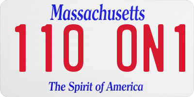 MA license plate 110ON1