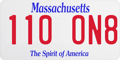 MA license plate 110ON8