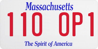 MA license plate 110OP1