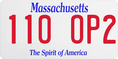 MA license plate 110OP2