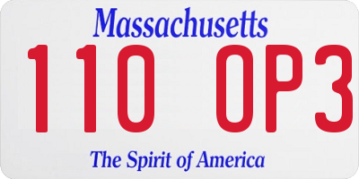 MA license plate 110OP3