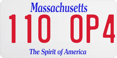 MA license plate 110OP4