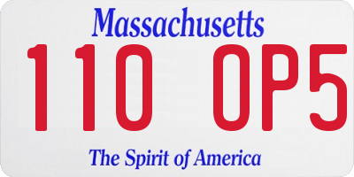 MA license plate 110OP5