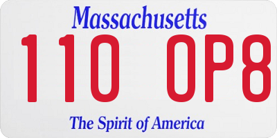 MA license plate 110OP8
