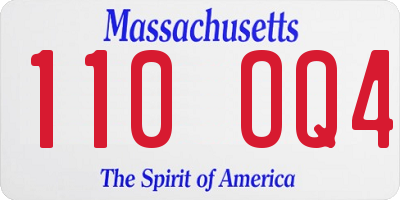 MA license plate 110OQ4