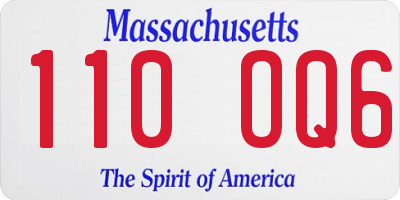 MA license plate 110OQ6