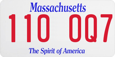 MA license plate 110OQ7