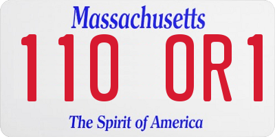 MA license plate 110OR1
