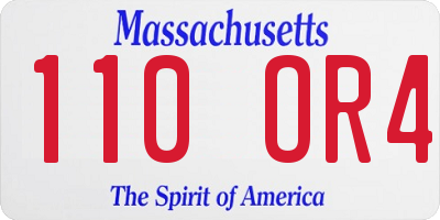 MA license plate 110OR4