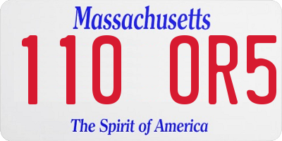 MA license plate 110OR5