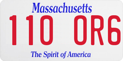 MA license plate 110OR6