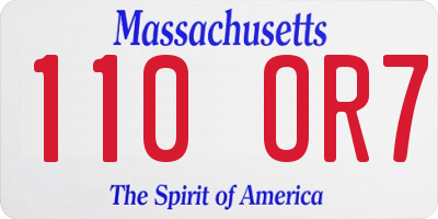 MA license plate 110OR7