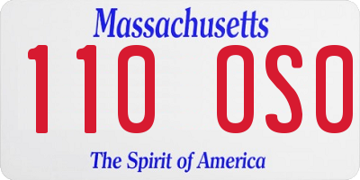 MA license plate 110OS0