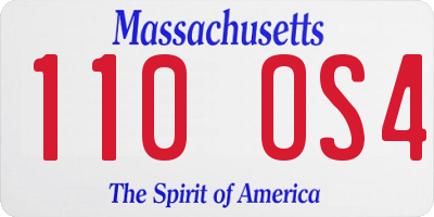 MA license plate 110OS4