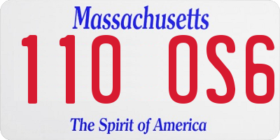 MA license plate 110OS6