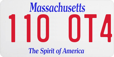 MA license plate 110OT4