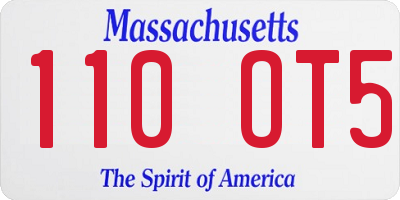 MA license plate 110OT5