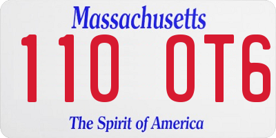 MA license plate 110OT6