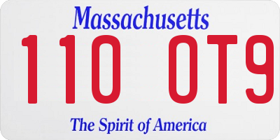 MA license plate 110OT9