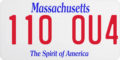 MA license plate 110OU4