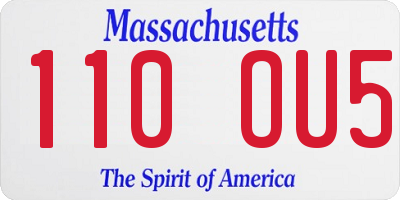 MA license plate 110OU5
