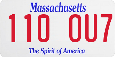 MA license plate 110OU7